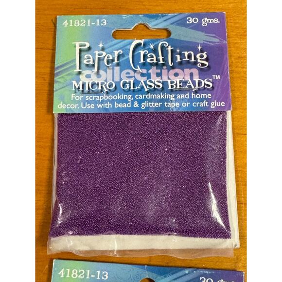 (6) packs of Paper Crafting Micro Glass Beads Red Purple Blue 2 each UNOPENED - Picture 3 of 7